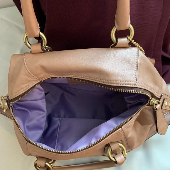 Coach Ashley Metallic Leather Satchel – Rose Gold | Style #F15445 - Picture 9 of 13